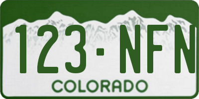CO license plate 123NFN