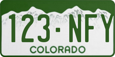 CO license plate 123NFY
