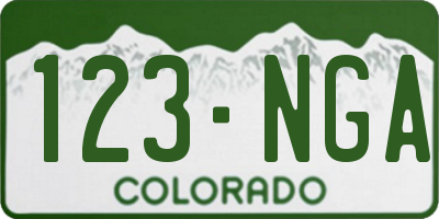 CO license plate 123NGA