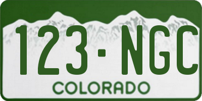 CO license plate 123NGC
