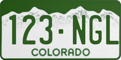CO license plate 123NGL