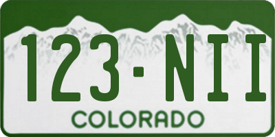 CO license plate 123NII