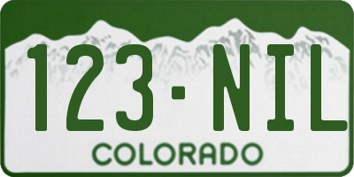 CO license plate 123NIL