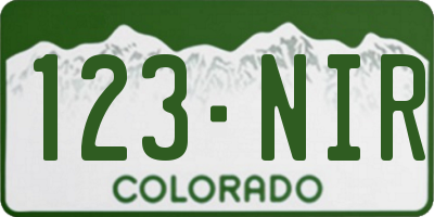 CO license plate 123NIR