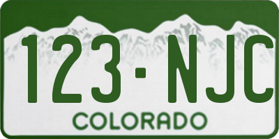 CO license plate 123NJC