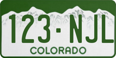CO license plate 123NJL