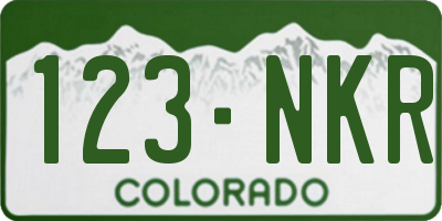 CO license plate 123NKR
