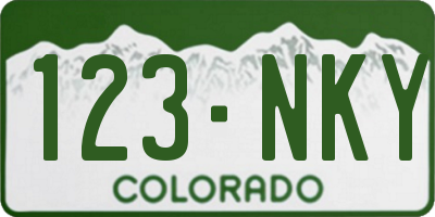 CO license plate 123NKY