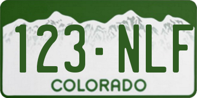 CO license plate 123NLF