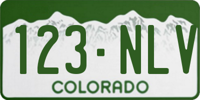 CO license plate 123NLV