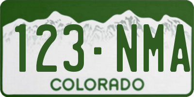 CO license plate 123NMA