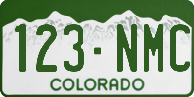 CO license plate 123NMC