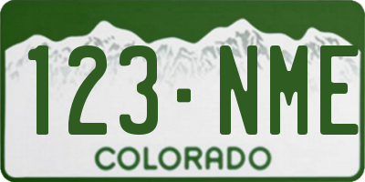 CO license plate 123NME