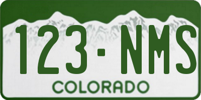 CO license plate 123NMS