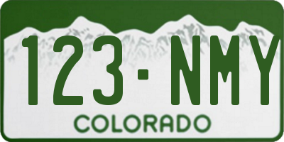 CO license plate 123NMY
