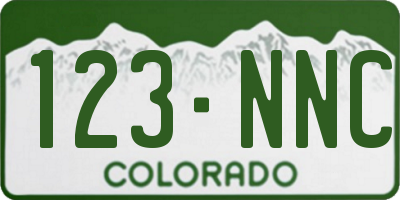 CO license plate 123NNC