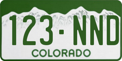 CO license plate 123NND