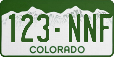 CO license plate 123NNF