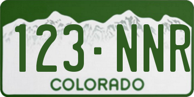 CO license plate 123NNR