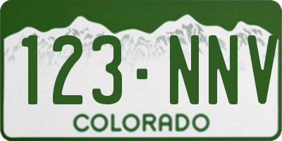 CO license plate 123NNV