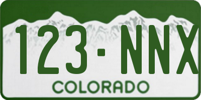 CO license plate 123NNX