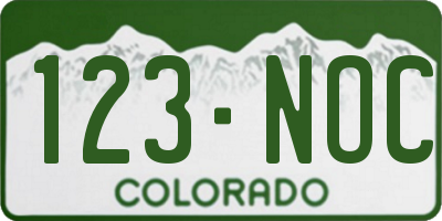 CO license plate 123NOC