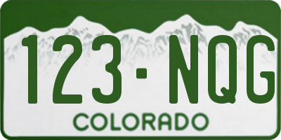 CO license plate 123NQG