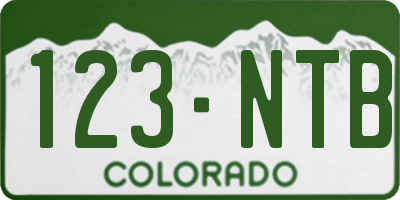 CO license plate 123NTB