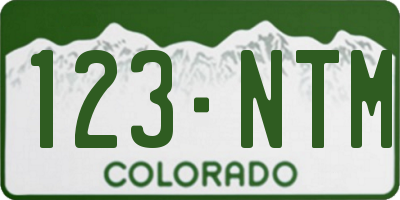 CO license plate 123NTM