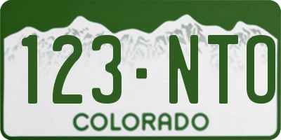CO license plate 123NTO