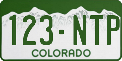 CO license plate 123NTP