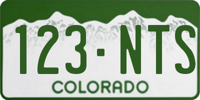 CO license plate 123NTS