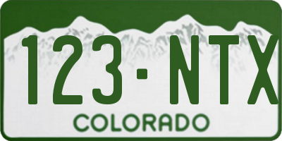 CO license plate 123NTX