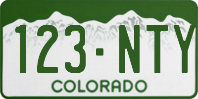 CO license plate 123NTY
