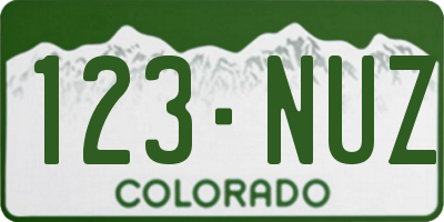 CO license plate 123NUZ
