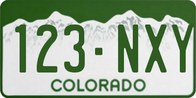 CO license plate 123NXY