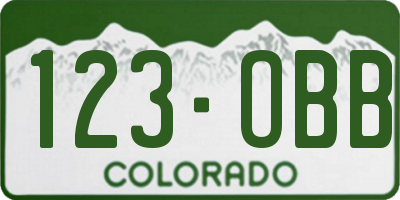 CO license plate 123OBB