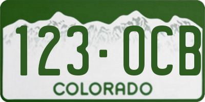 CO license plate 123OCB