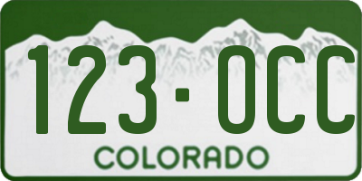 CO license plate 123OCC