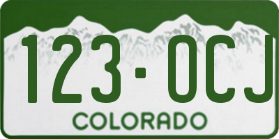 CO license plate 123OCJ