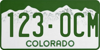 CO license plate 123OCM