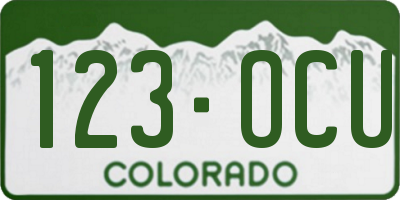 CO license plate 123OCU