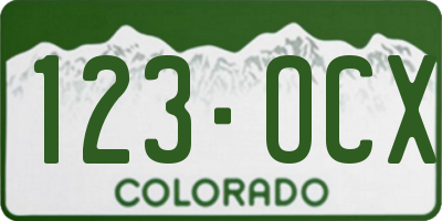 CO license plate 123OCX