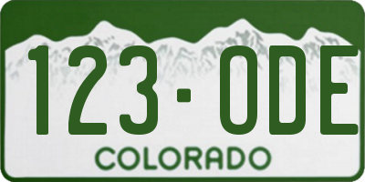 CO license plate 123ODE