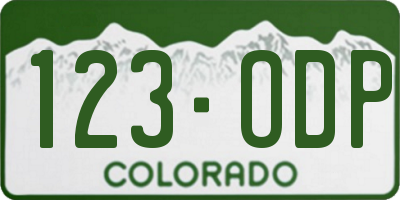 CO license plate 123ODP