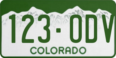 CO license plate 123ODV