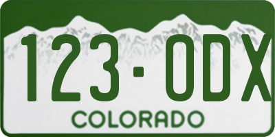 CO license plate 123ODX
