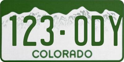 CO license plate 123ODY