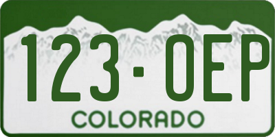 CO license plate 123OEP