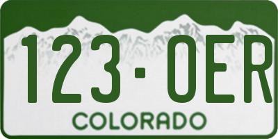 CO license plate 123OER